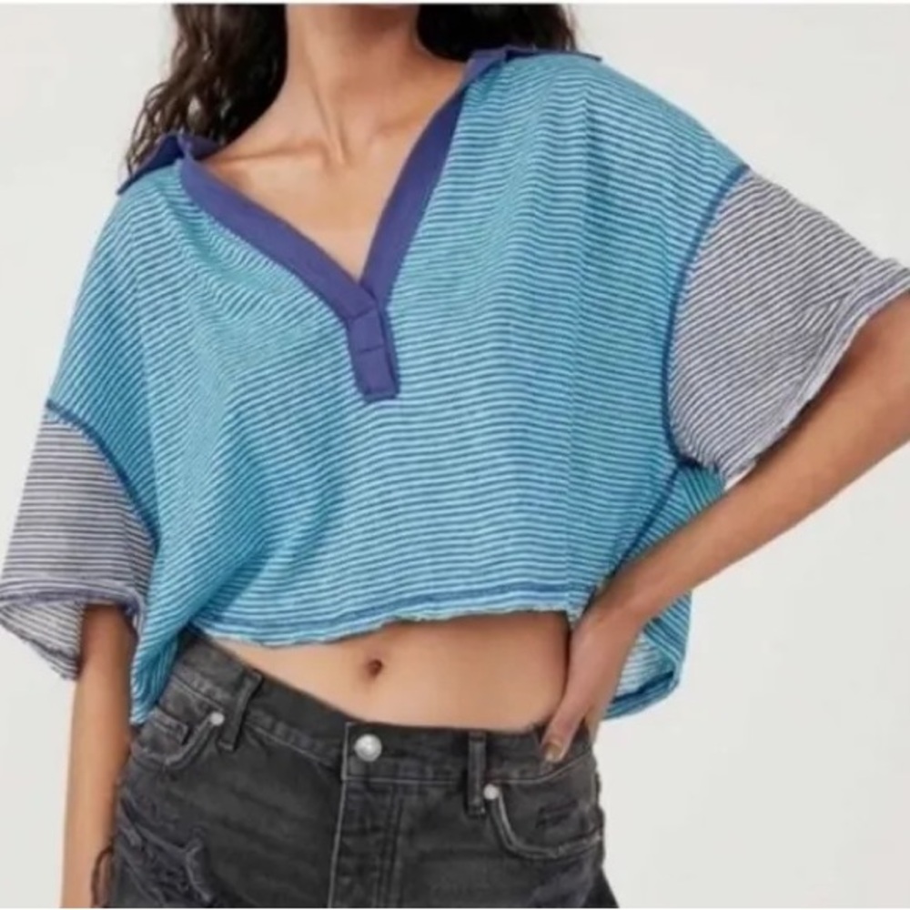 Boxy cropped collared shirt [We the free]